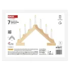 LED gyertyatartó, fa, 29 cm, 2x AA, beltéri, meleg fehér, időzítő