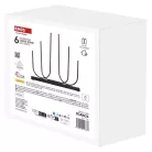 LED gyertyatartó, fém, fekete, 40 cm, 2x AA, beltéri, meleg fehér