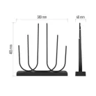 LED gyertyatartó, fém, fekete, 40 cm, 2x AA, beltéri, meleg fehér