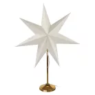 LED papírcsillag, aranyszínű talppal, 45 cm, beltéri