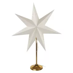 LED papírcsillag, aranyszínű talppal, 45 cm, beltéri