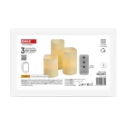 LED dekoráció – 3x viaszgyertya, 3x 3x AAA, beltéri, vintage, távirányító