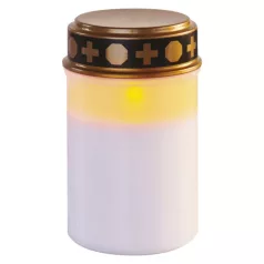   LED temetői mécses, 12,5 cm, 2x C, kültéri és beltéri, vintage, időzítő