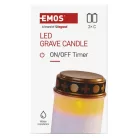 LED temetői mécses, 12,5 cm, 2x C, kültéri és beltéri, vintage, időzítő