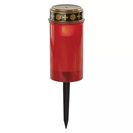 LED temetői mécses leszúrható, 25 cm, 2x AA, kültéri és beltéri, vintage