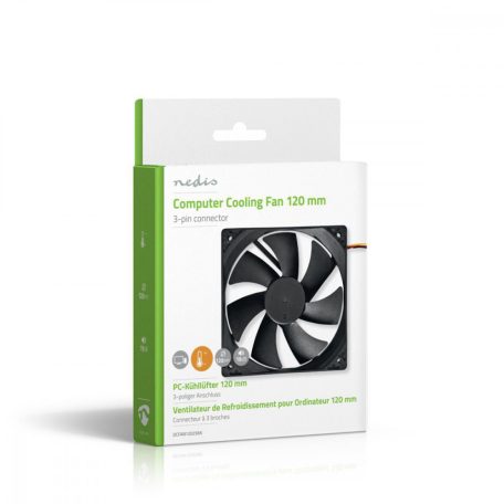DC ventilátor | DC | Ventilátor méret: 120 mm | 3-Pin | 19.2 dBA | Fekete