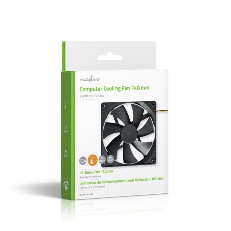 DC ventilátor | DC | Ventilátor méret: 140 mm | 3-Pin | 24.9 dBA | Fekete