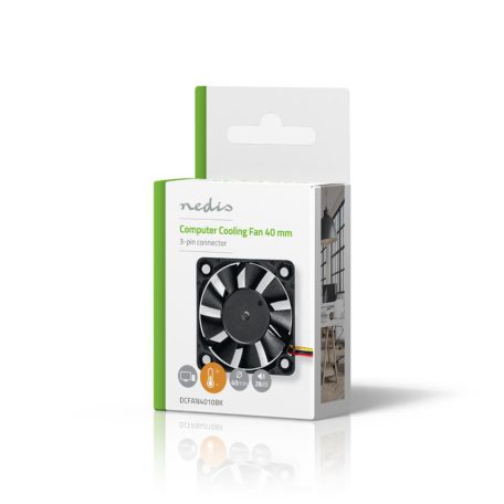 DC ventilátor | DC | Ventilátor méret: 40 mm | 3-Pin | 27.9 dBA | Fekete