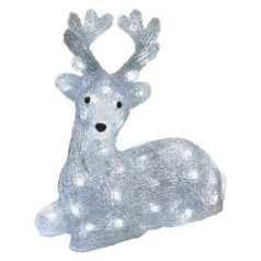  LED karácsonyi szarvas, 27 cm, kültéri és beltéri, hideg fehér, időzítő