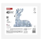 LED karácsonyi szarvas, 27 cm, kültéri és beltéri, hideg fehér, időzítő