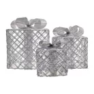 LED ajándékok, 3 méret, beltéri, hideg fehér, időzítő