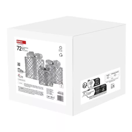 LED ajándékok, 3 méret, beltéri, hideg fehér, időzítő