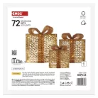 LED ajándékok, 3 méret, beltéri, meleg fehér