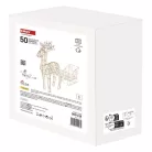 LED szán rénszarvasokkal – 47 cm, 3x AA, beltéri, meleg fehér, időzítő