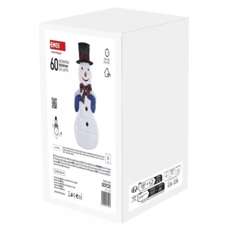 LED összeszerelhető hóember, 60 cm, kültérre és beltérre, hideg fehér