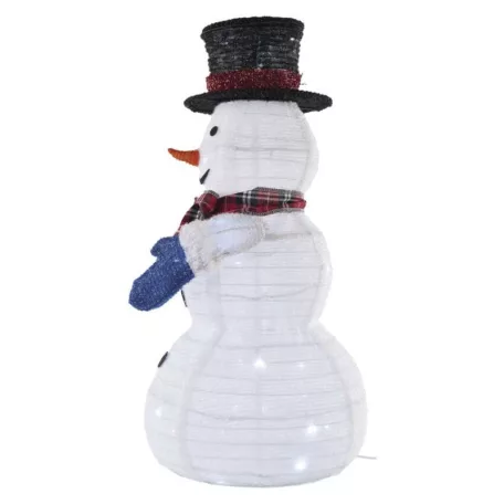 LED összeszerelhető hóember, 60 cm, kültérre és beltérre, hideg fehér