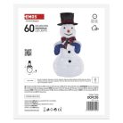 LED összeszerelhető hóember, 60 cm, kültérre és beltérre, hideg fehér