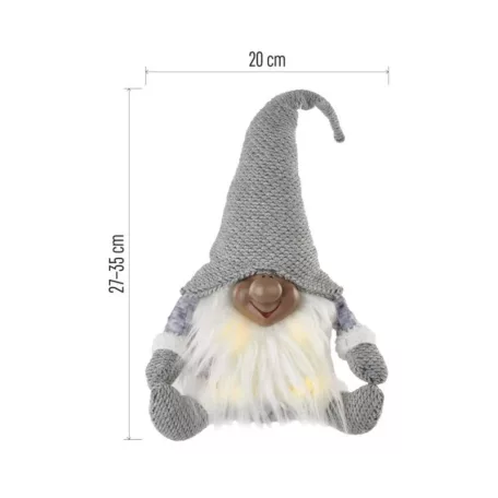 LED karácsonyi manó, 35 cm, 3× AA, beltérre, meleg fehér