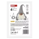 LED karácsonyi manó, 35 cm, 3× AA, beltérre, meleg fehér