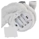LED karácsonyi ülő hóember, 31 cm, 3× AA, beltérre, meleg fehér