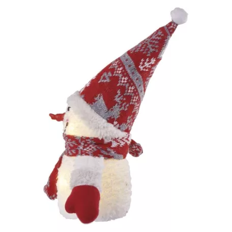 LED karácsonyi világító hóember, 25 cm, 3x AAA, beltéri, meleg fehér, időzítő