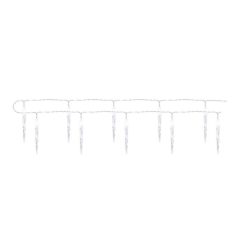   LED karácsonyi fényfüzér – 10x jégcsap, 1,35 m, 2x AA, beltéri, hideg fehér, időzítő