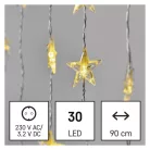 LED karácsonyi fényfüggöny – csillagok, 120x90 cm, beltéri, meleg fehér, időzítő