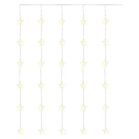 LED karácsonyi fényfüggöny – csillagok, 120x90 cm, beltéri, meleg fehér, időzítő