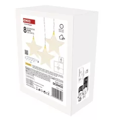   LED karácsonyi fényfüggöny – csillagok, 45x84 cm, kültéri és beltéri, meleg fehér