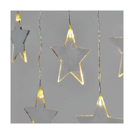 LED karácsonyi fényfüggöny – csillagok, 45x84 cm, kültéri és beltéri, meleg fehér
