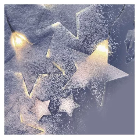 LED karácsonyi fényfüggöny – csillagok, 45x84 cm, kültéri és beltéri, meleg fehér