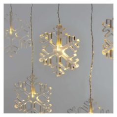   LED karácsonyi fényfüggöny – hópelyhek, 84 cm, beltéri, meleg fehér