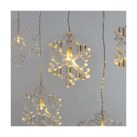 LED karácsonyi fényfüggöny – hópelyhek, 84 cm, beltéri, meleg fehér