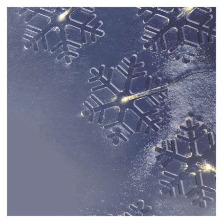 LED karácsonyi fényfüggöny – hópelyhek, 84 cm,  kültéri és beltéri, meleg fehér