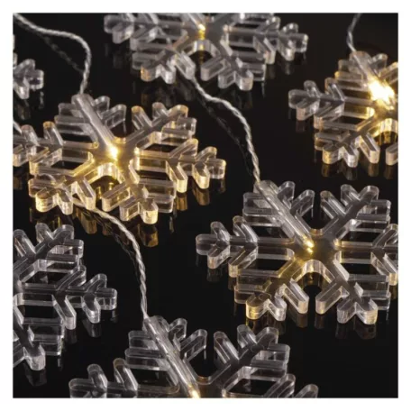 LED karácsonyi fényfüggöny – hópelyhek, 84 cm,  kültéri és beltéri, meleg fehér