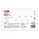 LED karácsonyi fényfüggöny – csillagok, 185x105 cm, beltéri, meleg fehér