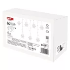 LED karácsonyi fényfüggöny – hópelyhek, 135x50 cm,  beltéri, hideg fehér