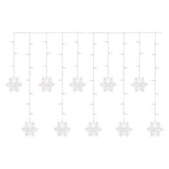   LED karácsonyi fényfüggöny – hópelyhek, 135x50 cm,  beltéri, hideg fehér