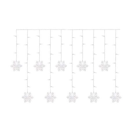 LED karácsonyi fényfüggöny – hópelyhek, 135x50 cm,  beltéri, hideg fehér