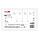 LED karácsonyi fényfüggöny – hópelyhek, 135x50 cm,  beltéri, hideg fehér