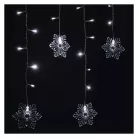 LED karácsonyi fényfüggöny – hópelyhek, 135x50 cm,  beltéri, hideg fehér