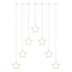   LED karácsonyi fényfüggöny – 7 csillag, 67x125cm, kültéri és beltéri, meleg fehér