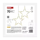 LED karácsonyi fényfüggöny – 7 csillag, 67x125cm, kültéri és beltéri, meleg fehér