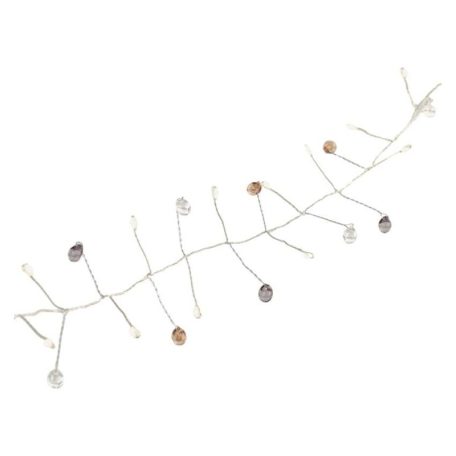 LED fényfüzér - kavics, 1,2 m, 3x AA, beltéri, meleg fehér, időzítő