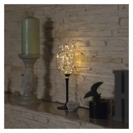 LED fényfüzér - kavics, 1,2 m, 3x AA, beltéri, meleg fehér, időzítő