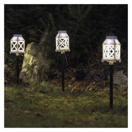 LED dekoráció – leszúrható lámpák fehér, kültéri és beltéri, hideg fehér