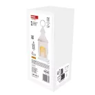 LED dekoráció – lámpa, antik, fehér, villogó, 3x AAA, beltéri, vintage, időzítő