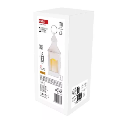 LED dekoráció – lámpa, antik, fehér, villogó, 3x AAA, beltéri, vintage, időzítő