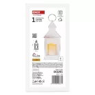 LED dekoráció – lámpa, antik, fehér, villogó, 3x AAA, beltéri, vintage, időzítő