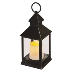   LED dekoráció – lámpa, antik, fekete, villogó, 3x AAA, beltéri, vintage, időzítő